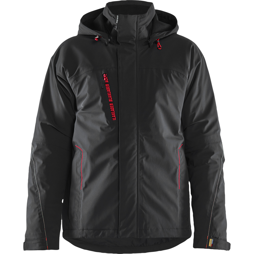 Blaklader Lined Lightweight Stretch Winter Jacket, Black/Red