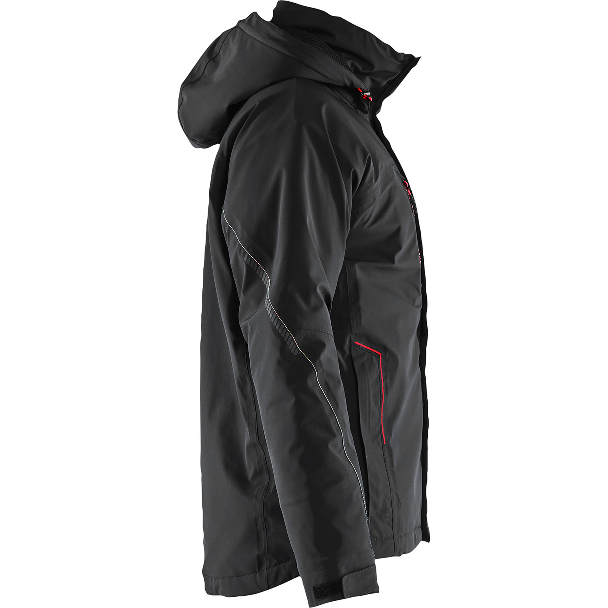 Blaklader Lined Lightweight Stretch Winter Jacket, Black/Red (2)
