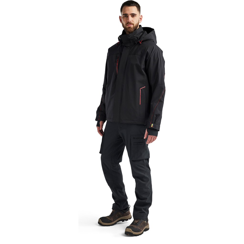 Blaklader Lined Lightweight Stretch Winter Jacket, Black/Red (5)