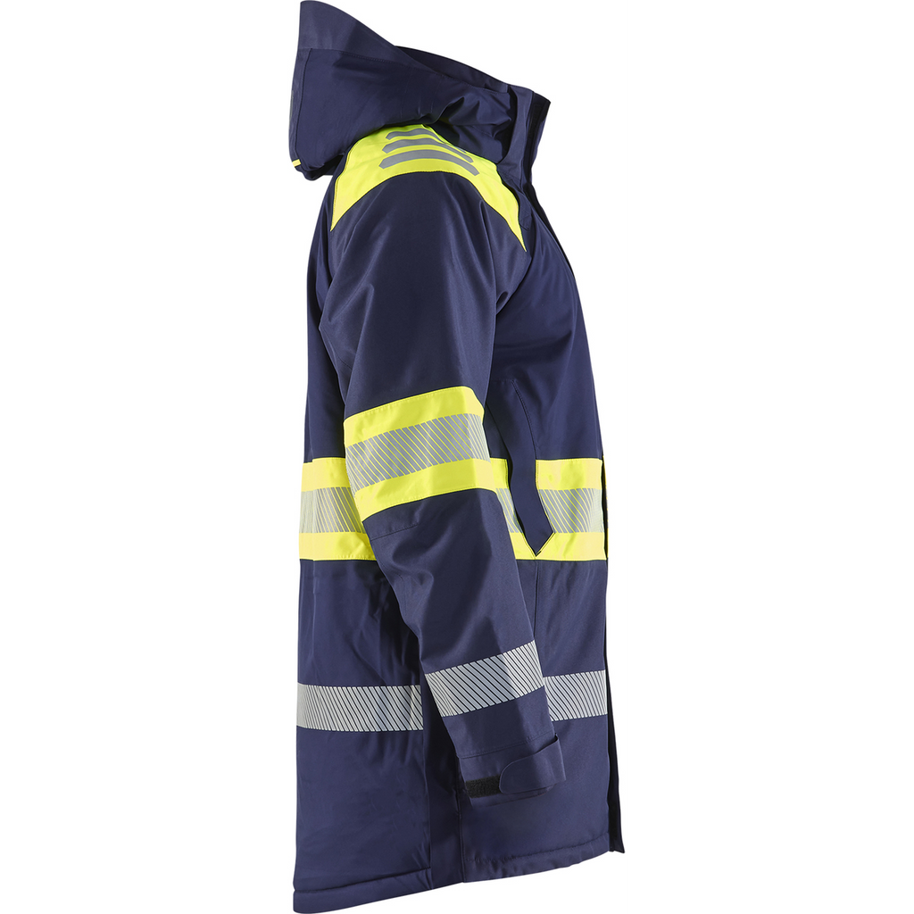 Blaklader High Vis Winter Parka, Navy Blue/ Yellow (2)