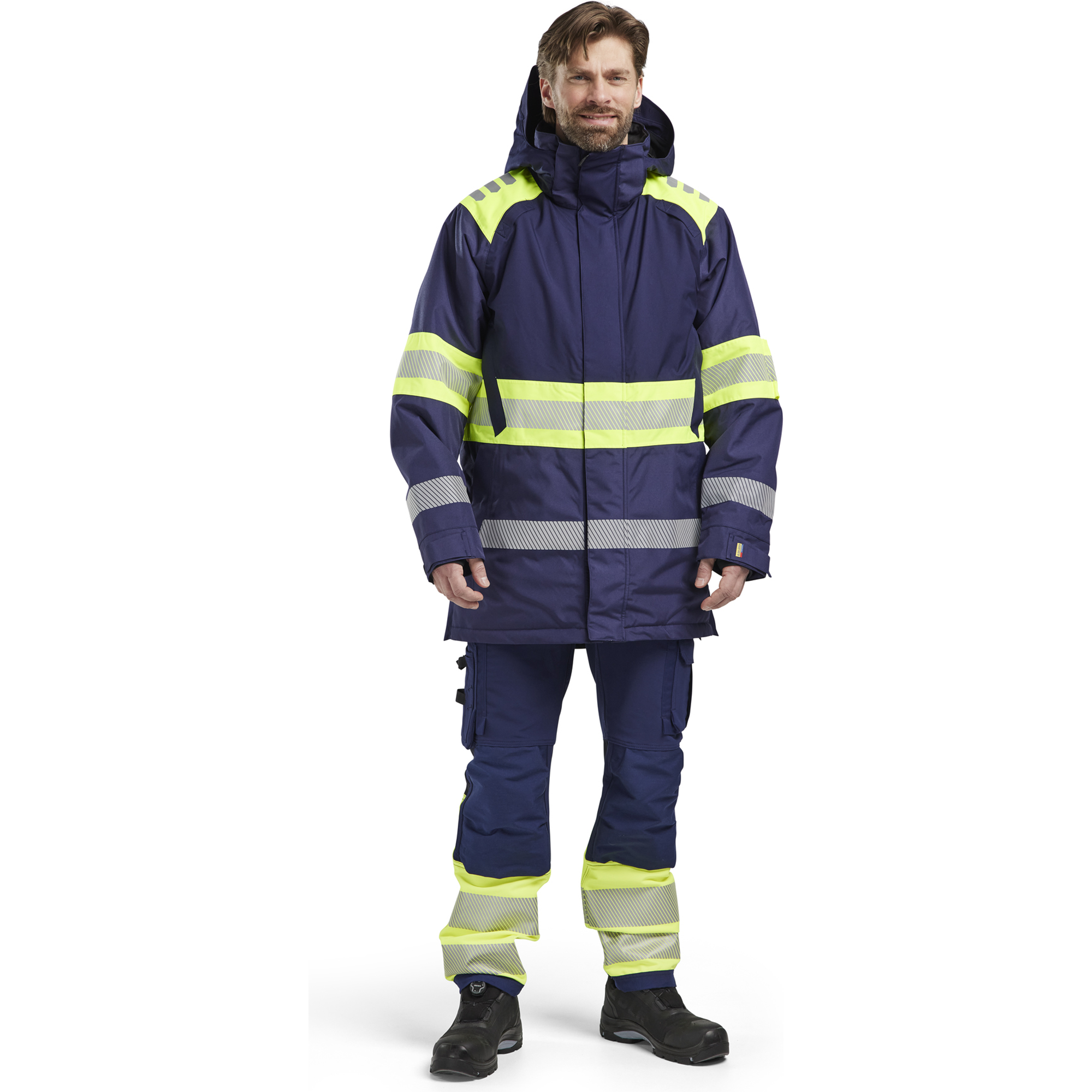 Blaklader High Vis Winter Parka, Navy Blue/ Yellow (5)