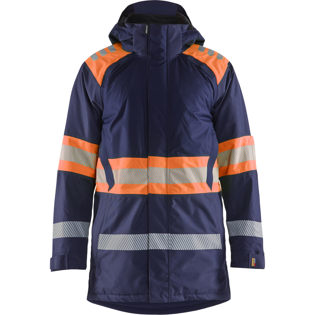 Blaklader High Vis Winter Parka, Navy Blue/Orange