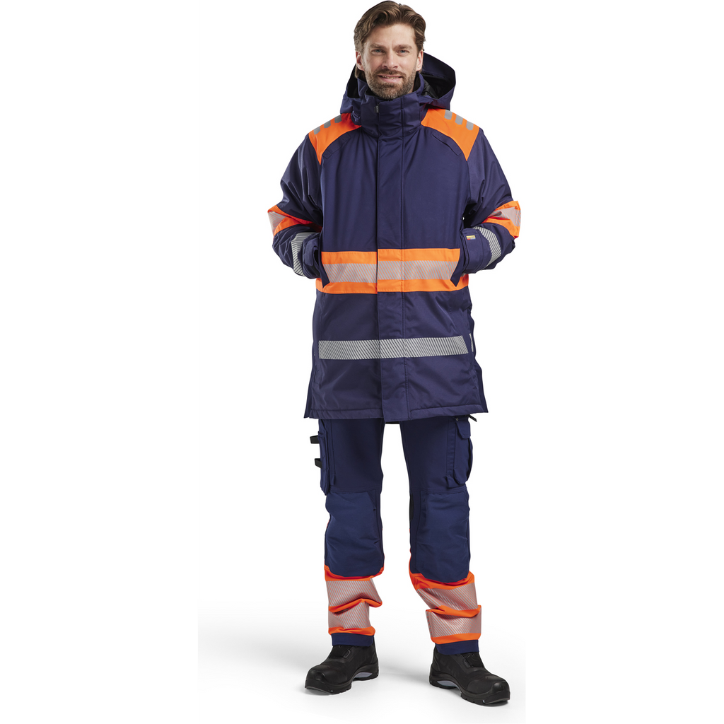 Blaklader High Vis Winter Parka, Navy Blue/Orange (5)