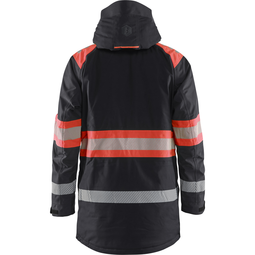 Blaklader High Vis Winter Parka, Black/High Vis Red (4)