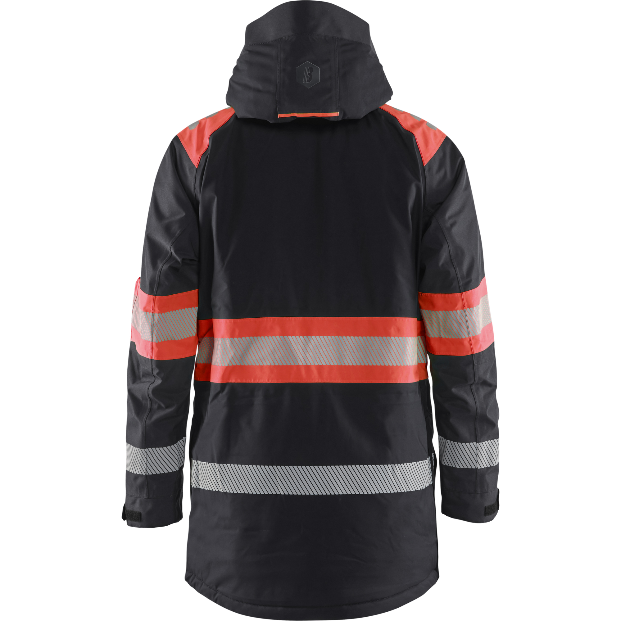 Blaklader High Vis Winter Parka, Black/High Vis Red (4)