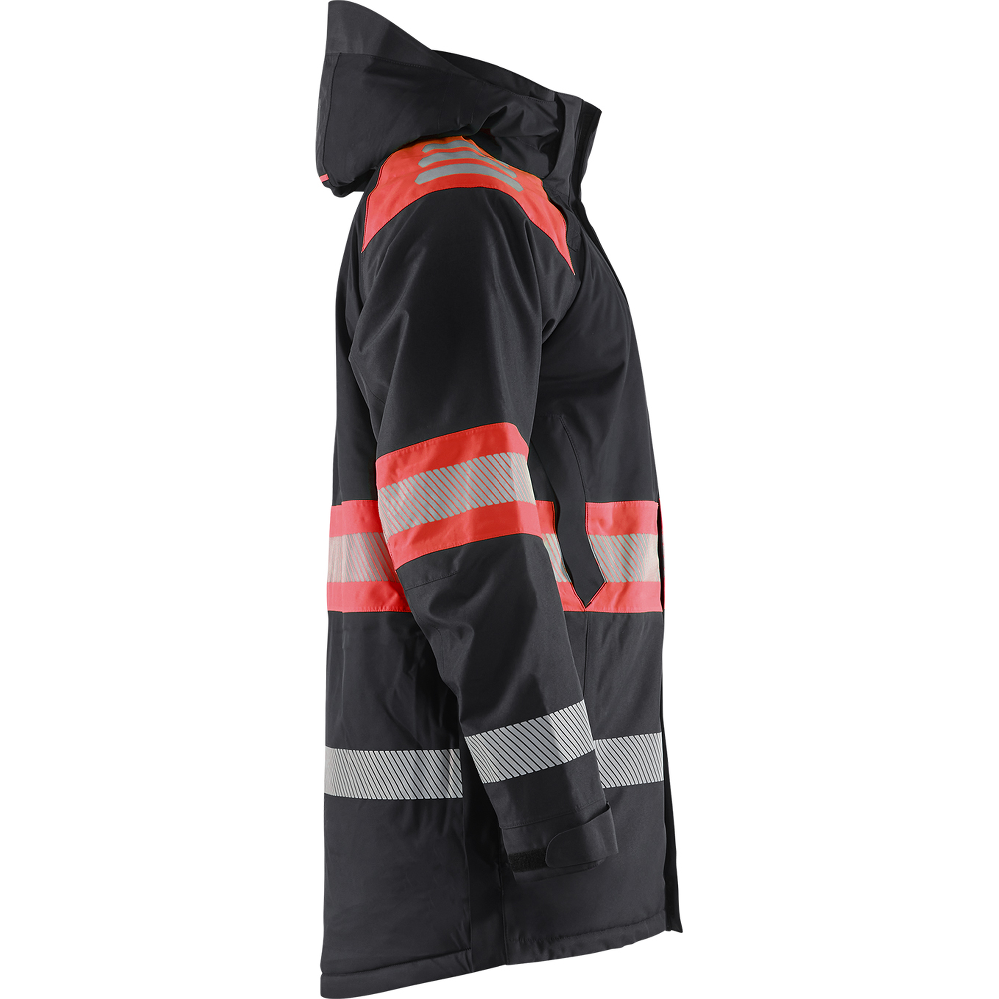 Blaklader High Vis Winter Parka, Black/High Vis Red (2)