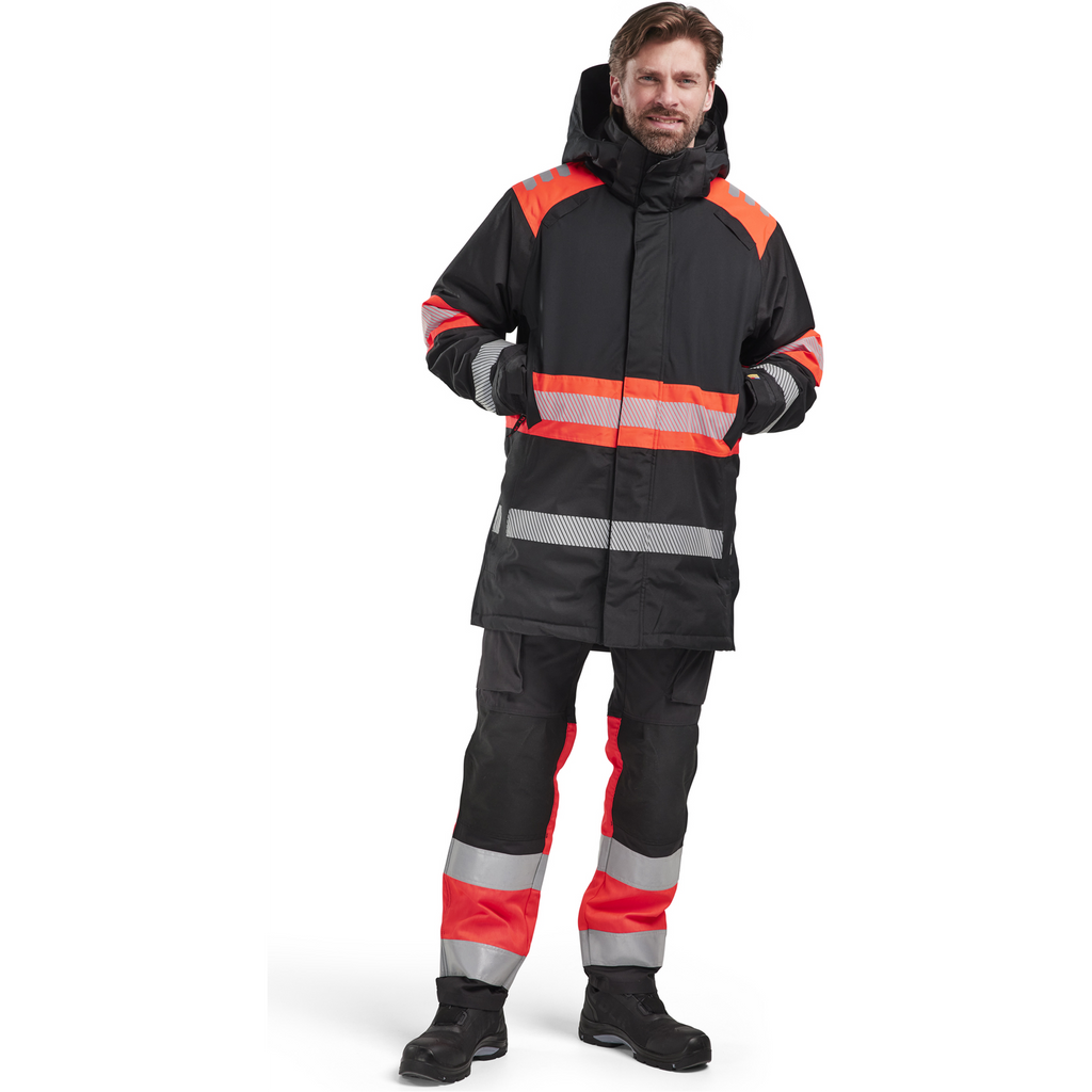 Blaklader High Vis Winter Parka, Black/High Vis Red (5)