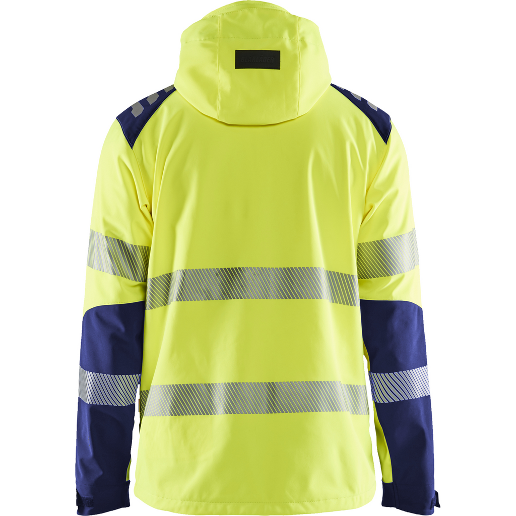 Blaklader High Vis Softshell Jacket, Yellow/Navy Blue (7)