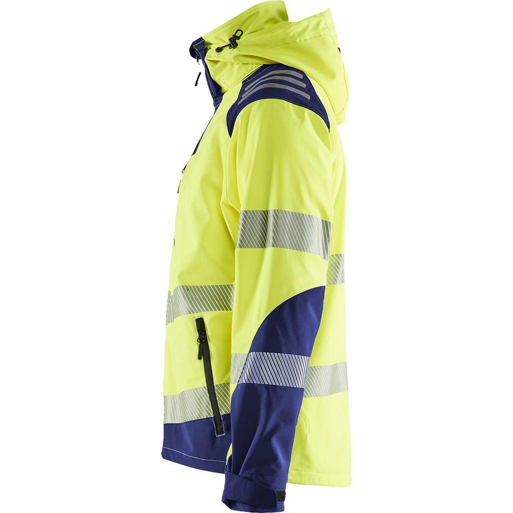 Blaklader High Vis Softshell Jacket, Yellow/Navy Blue (6)
