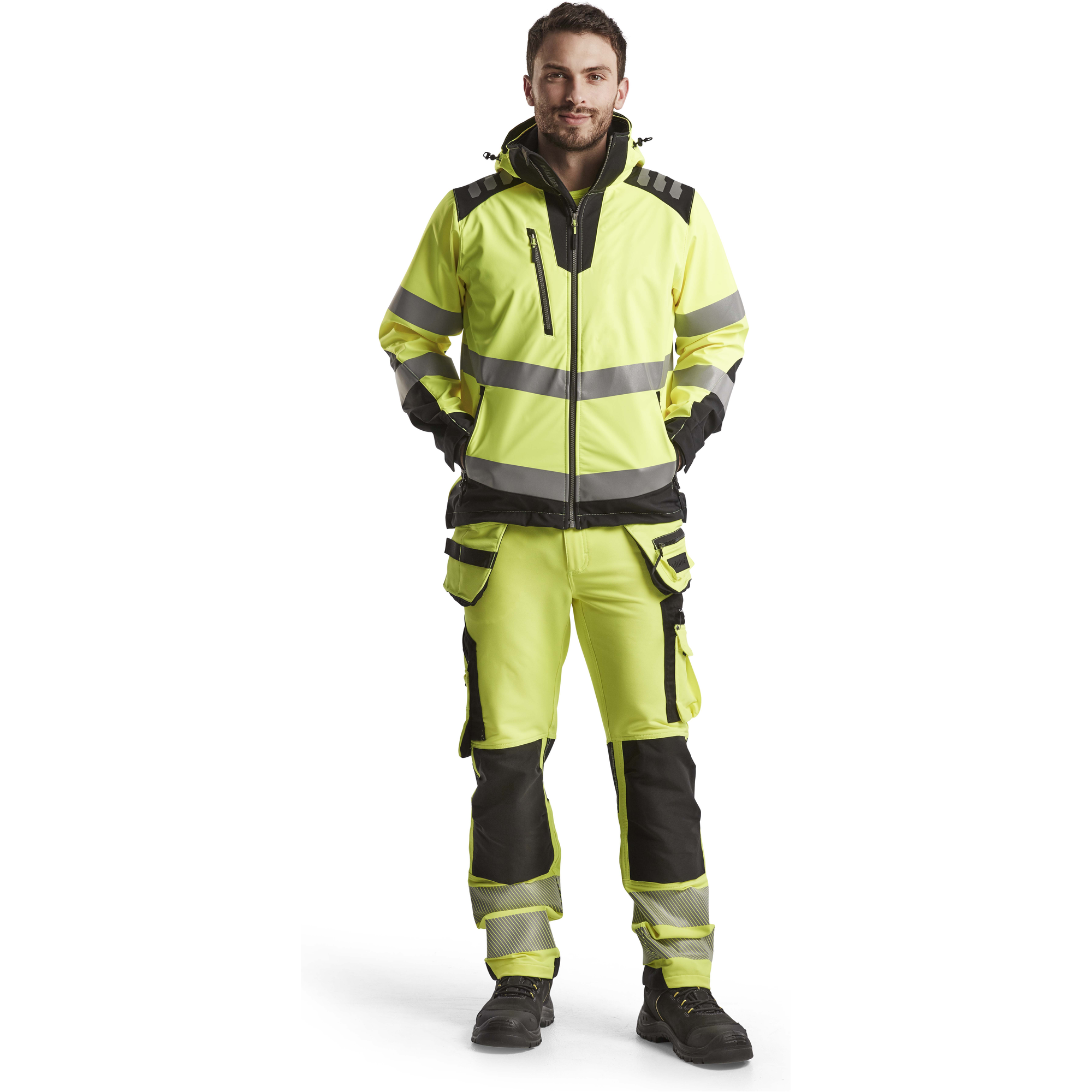 Blaklader High Vis Softshell Jacket, Yellow/Black (5)