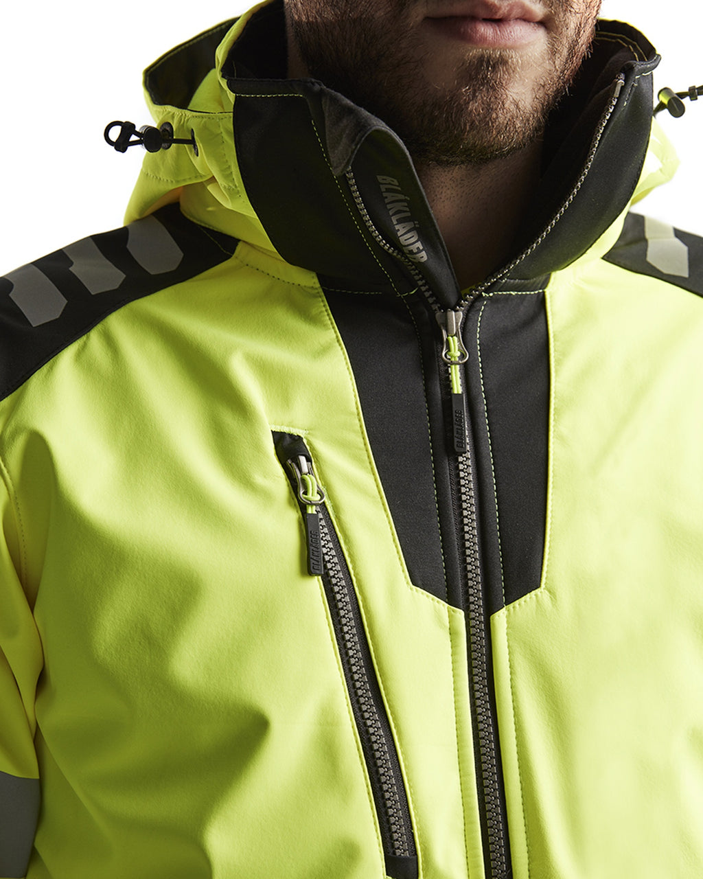 Blaklader High Vis Softshell Jacket, Yellow/Black (7)