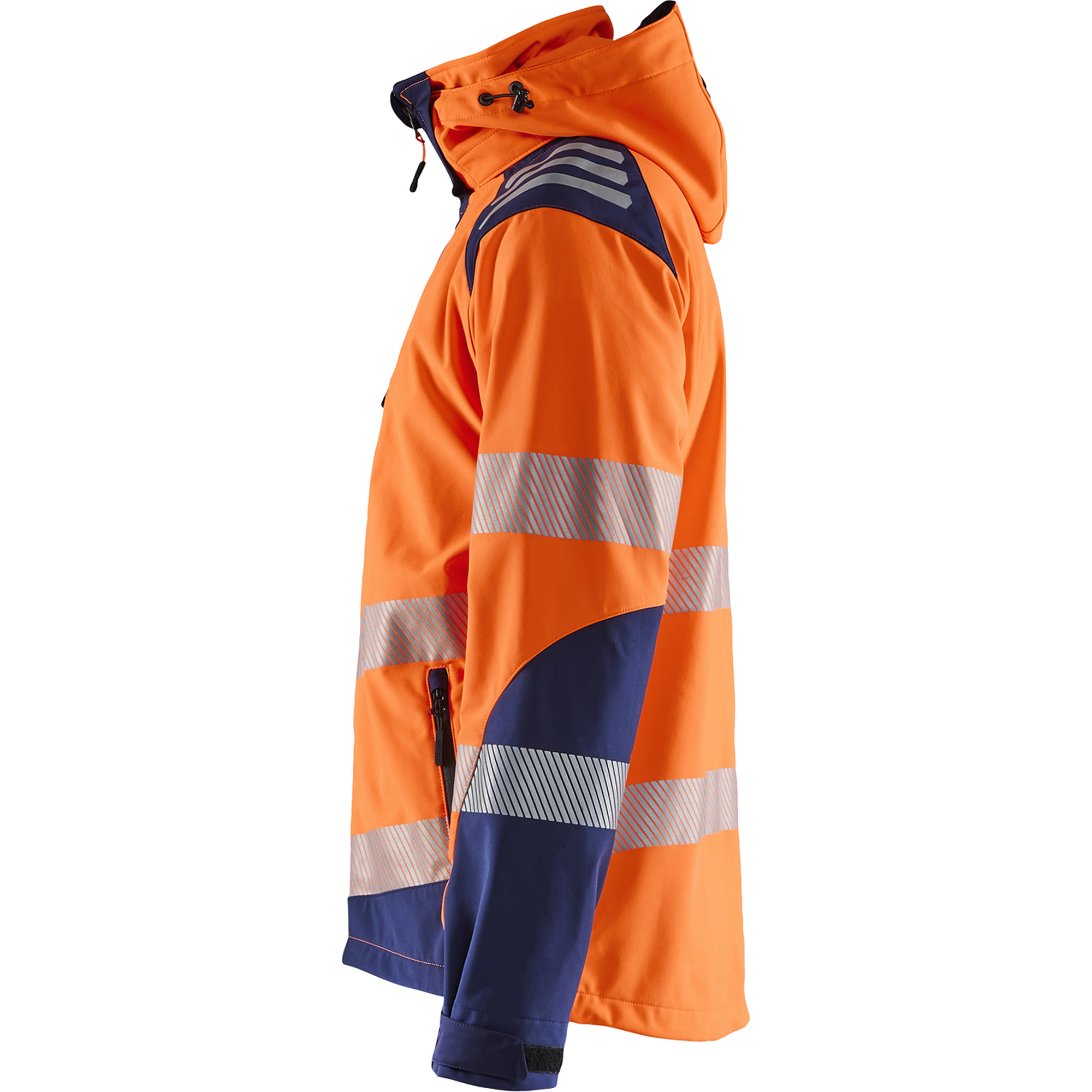 Blaklader High Vis Softshell Jacket, Orange/Navy Blue (3)