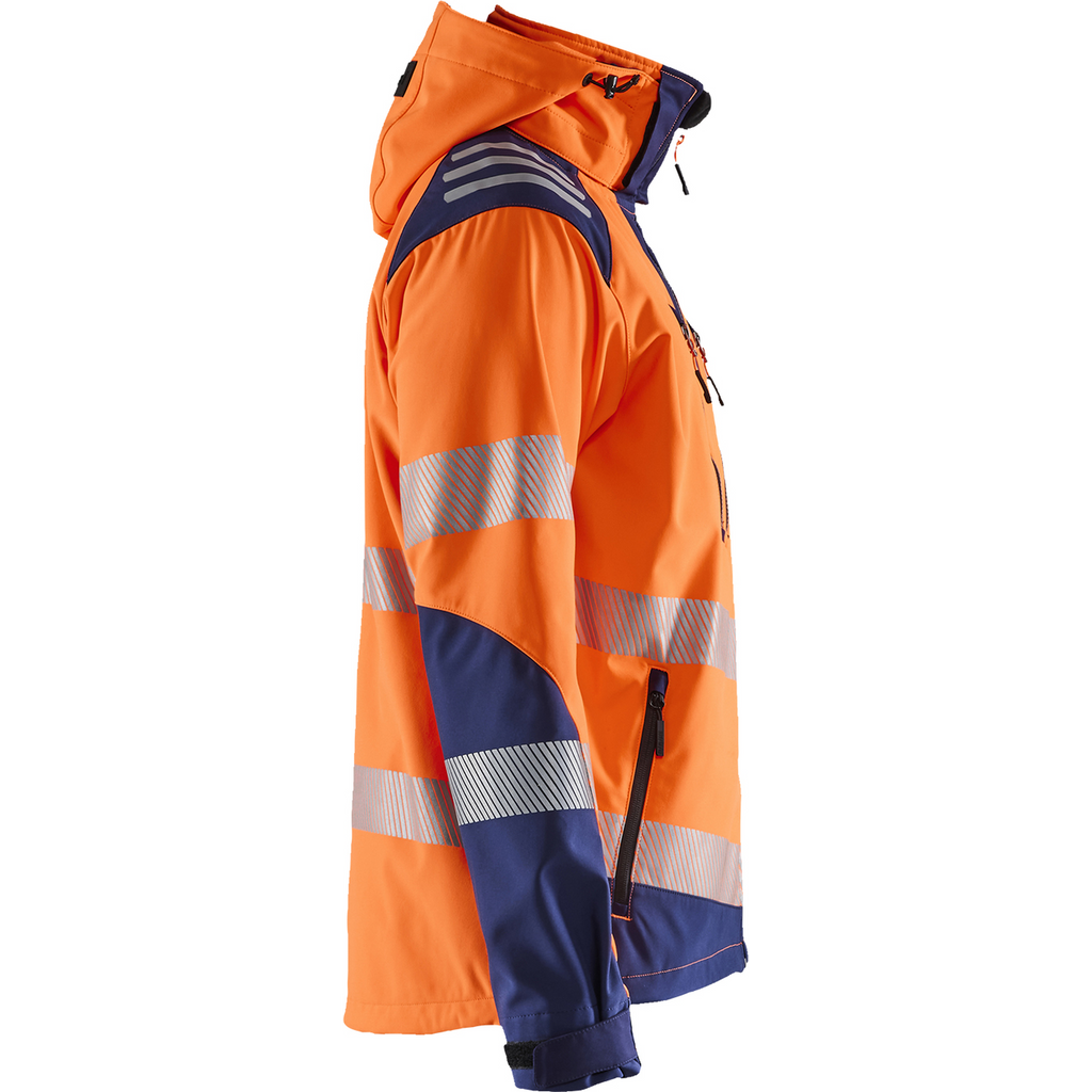 Blaklader High Vis Softshell Jacket, Orange/Navy Blue (2)