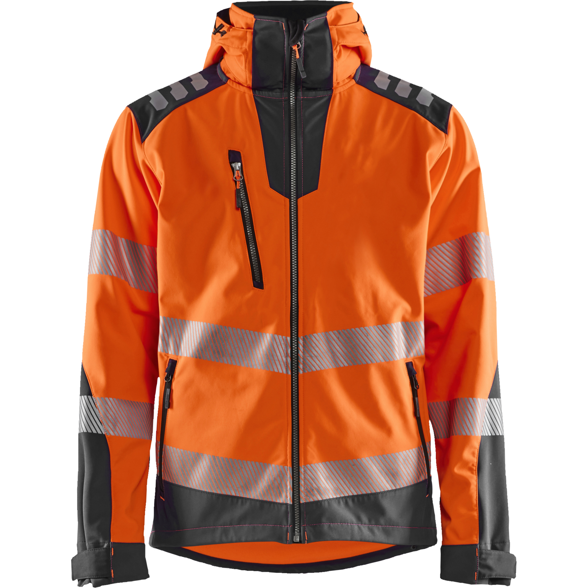 Blaklader High Vis Softshell Jacket, Orange/Medium Grey