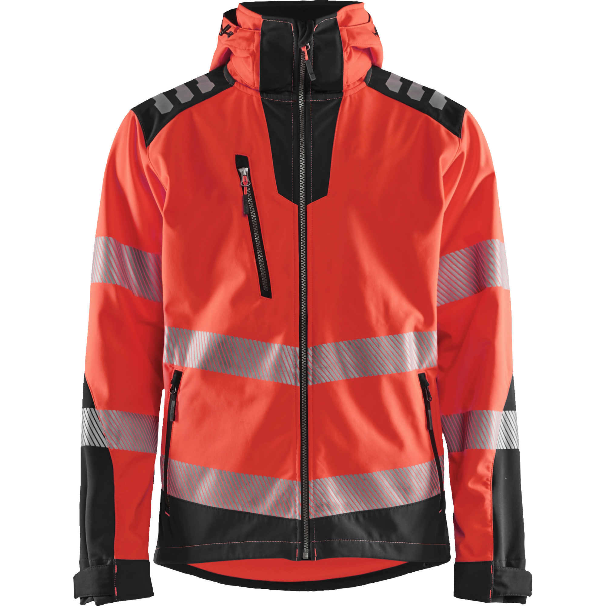 Blaklader High Vis Softshell Jacket, Red/Black