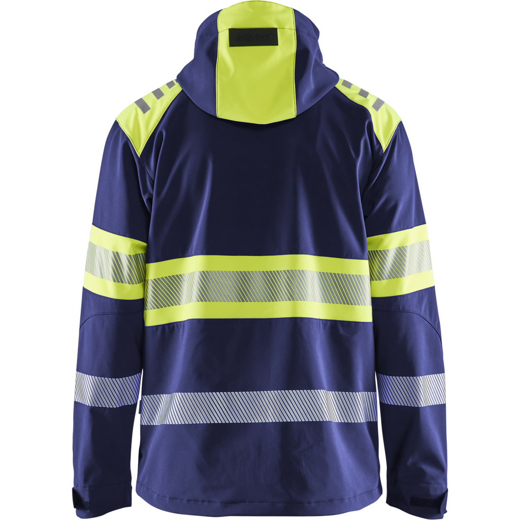 Blaklader High Vis Softshell Jacket, Navy/ Yellow (4)