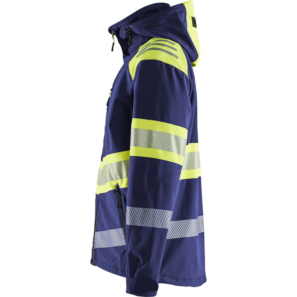 Blaklader High Vis Softshell Jacket, Navy/ Yellow (3)