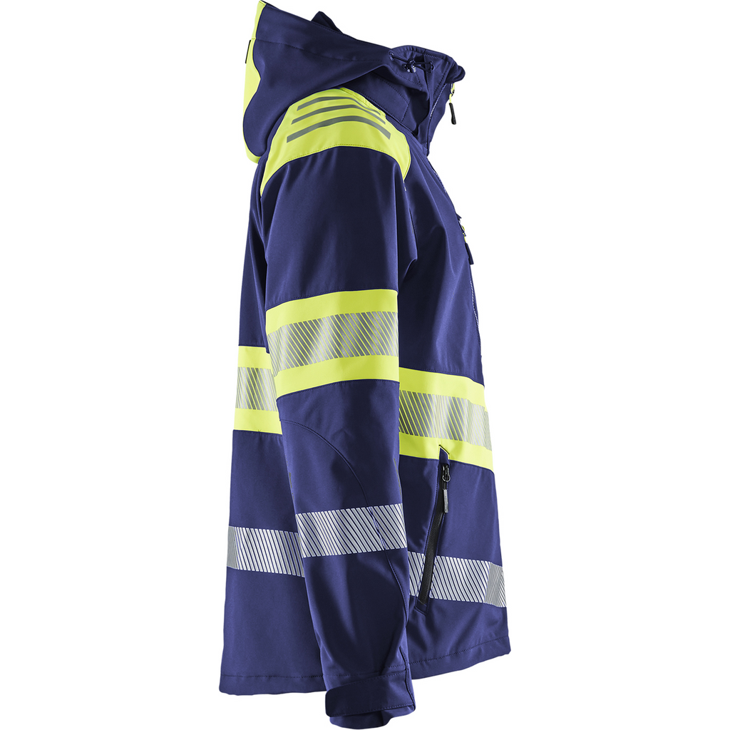 Blaklader High Vis Softshell Jacket, Navy/ Yellow (2)