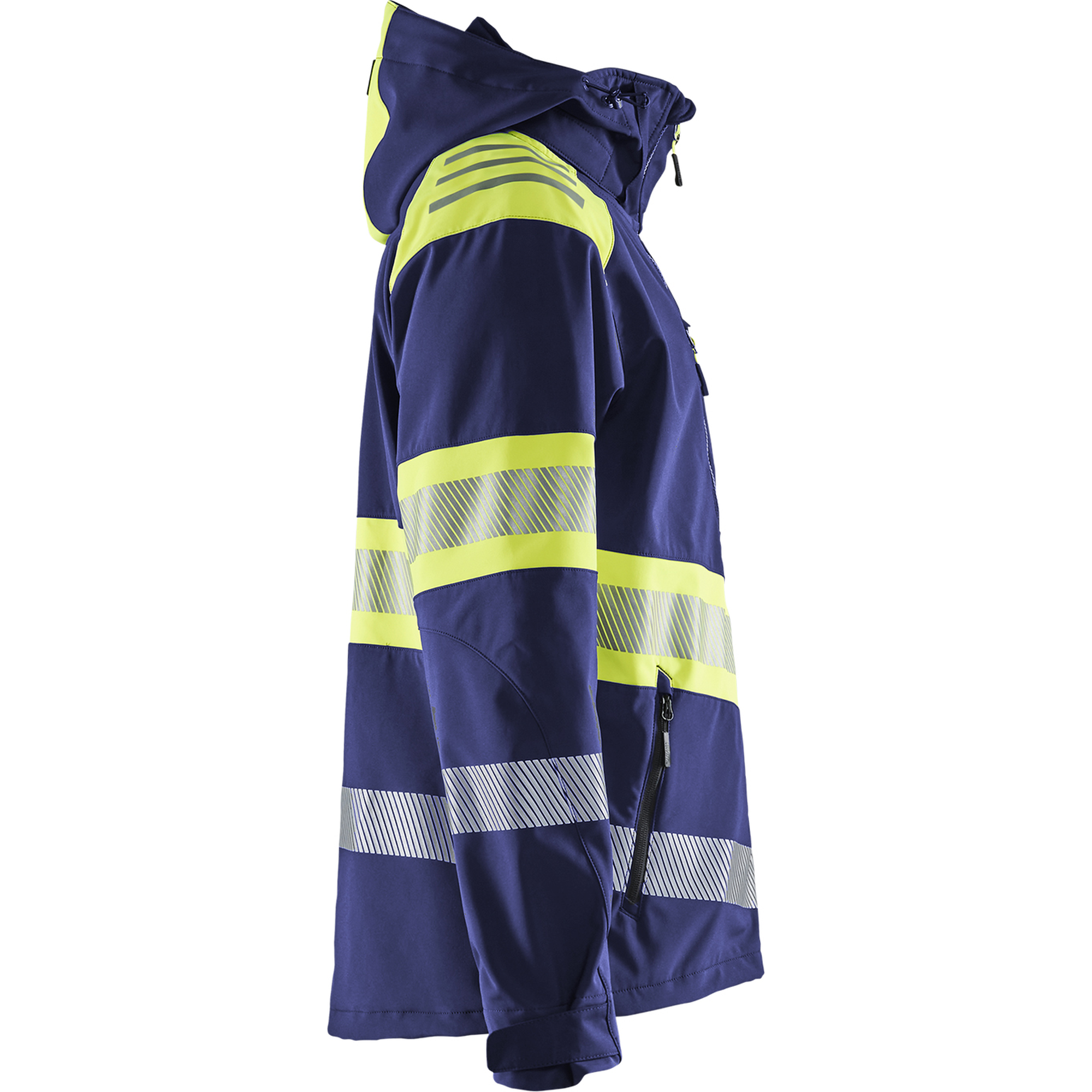 Blaklader High Vis Softshell Jacket, Navy/ Yellow (2)