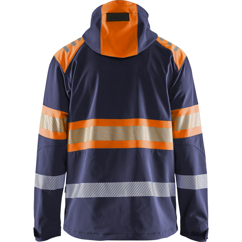 Blaklader High Vis Softshell Jacket, Navy/Orange (4)