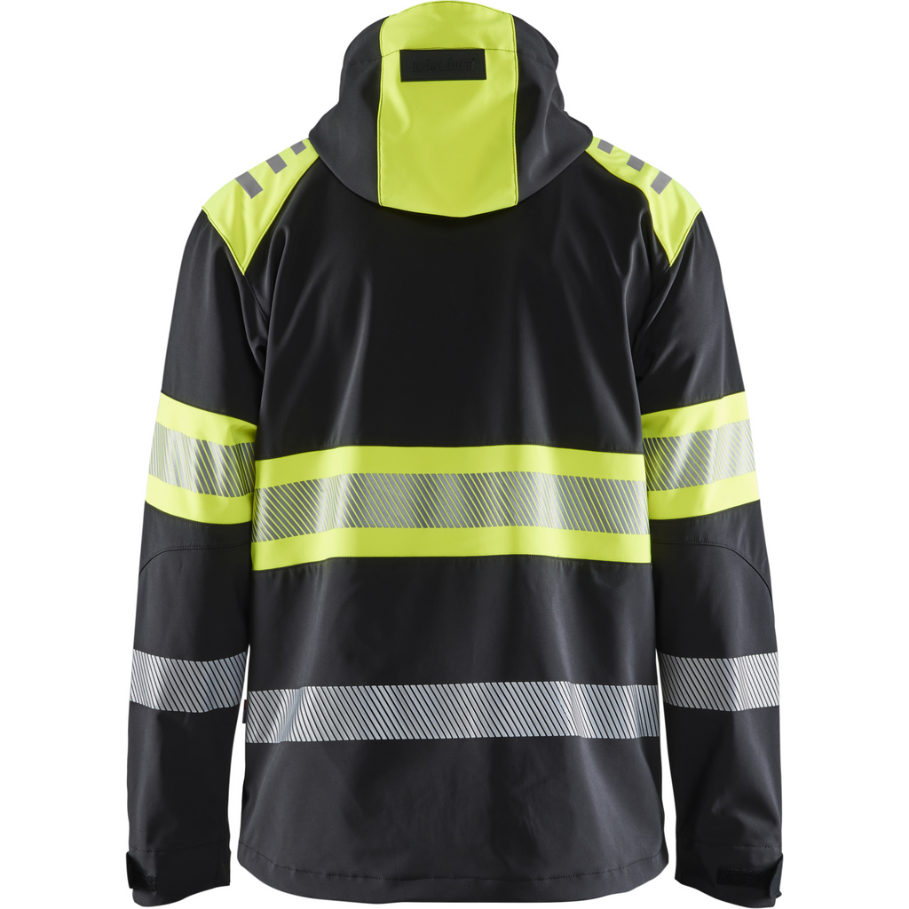 Blaklader High Vis Softshell Jacket, Black/Yellow (4)