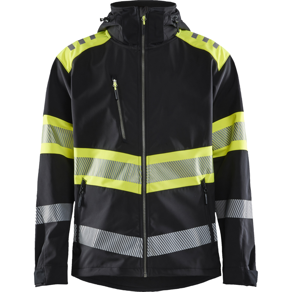 Blaklader High Vis Softshell Jacket, Black/Yellow