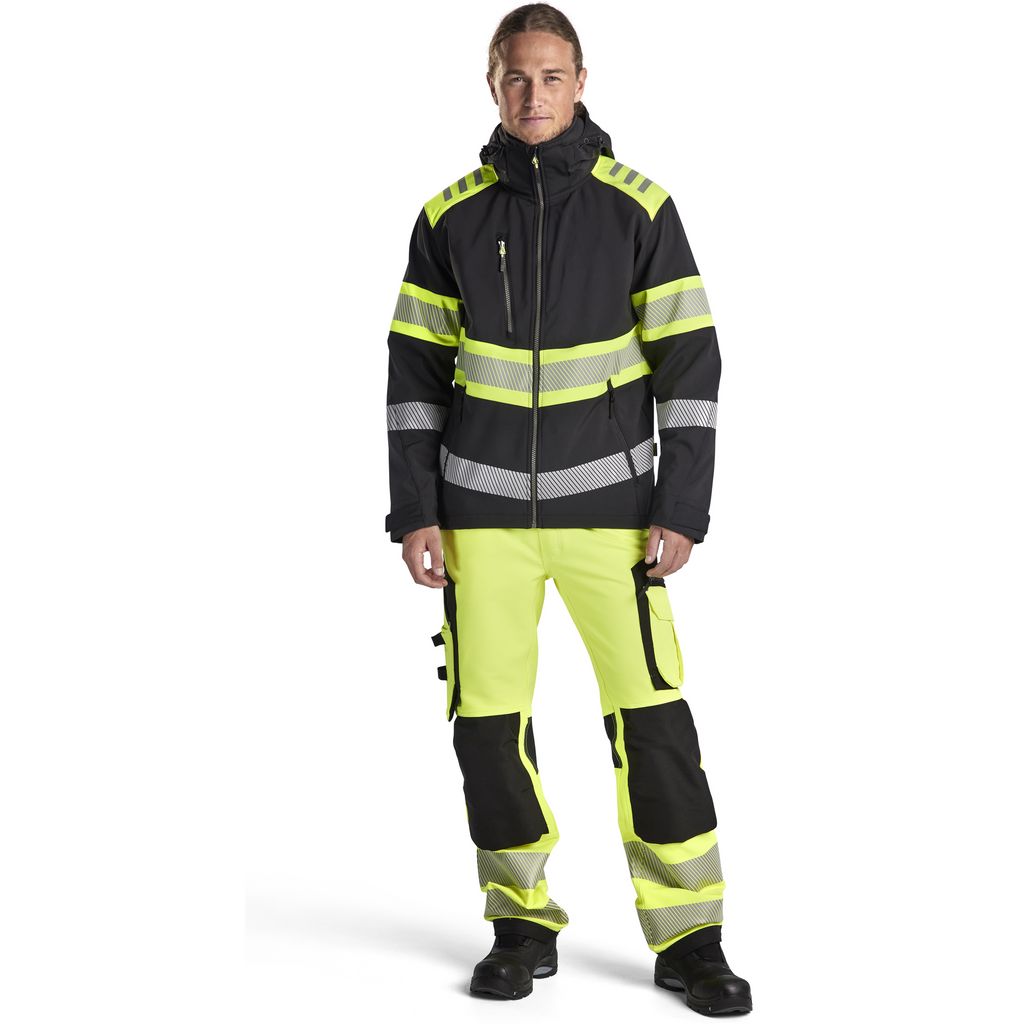 Blaklader High Vis Softshell Jacket, Black/Yellow (5)