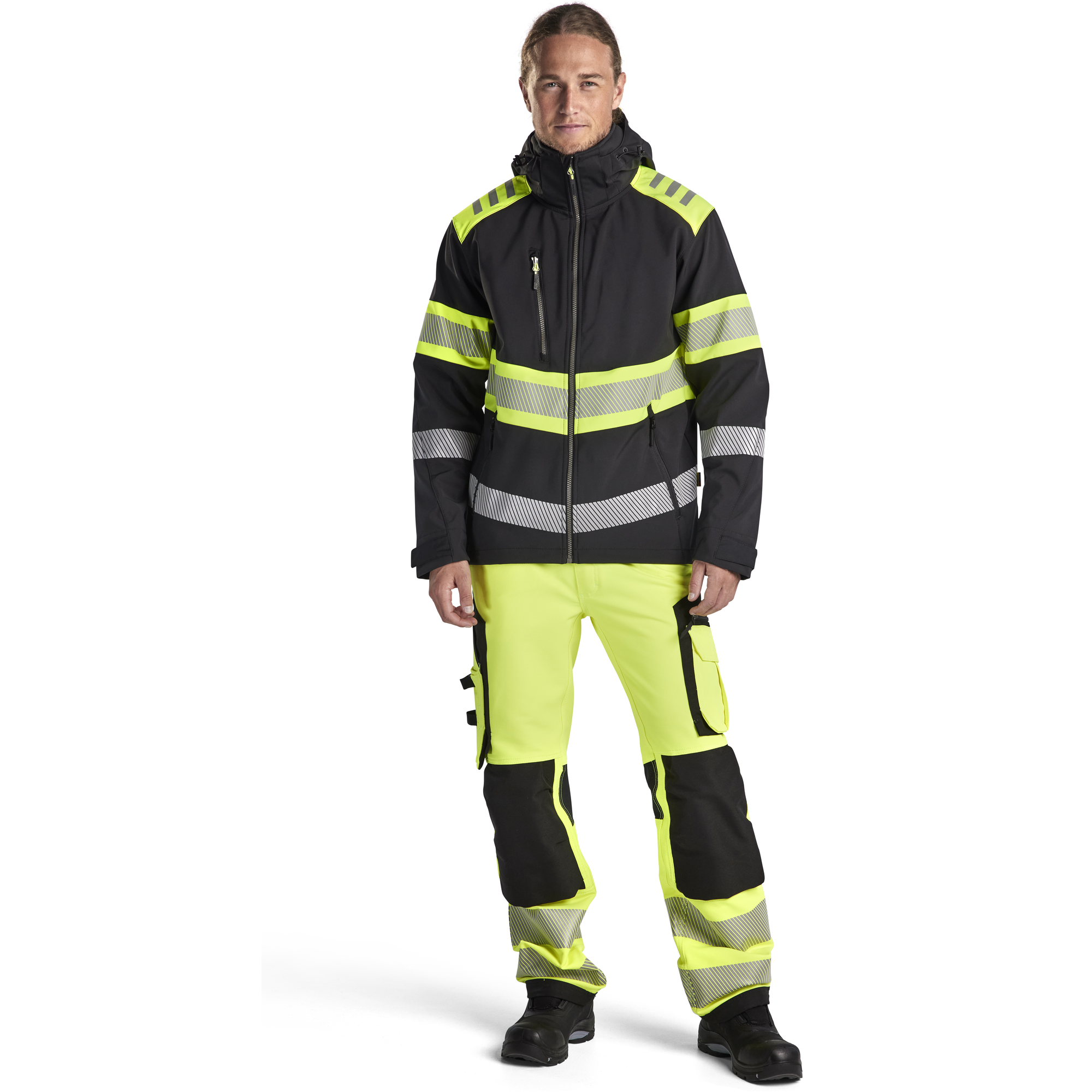 Blaklader High Vis Softshell Jacket, Black/Yellow (5)