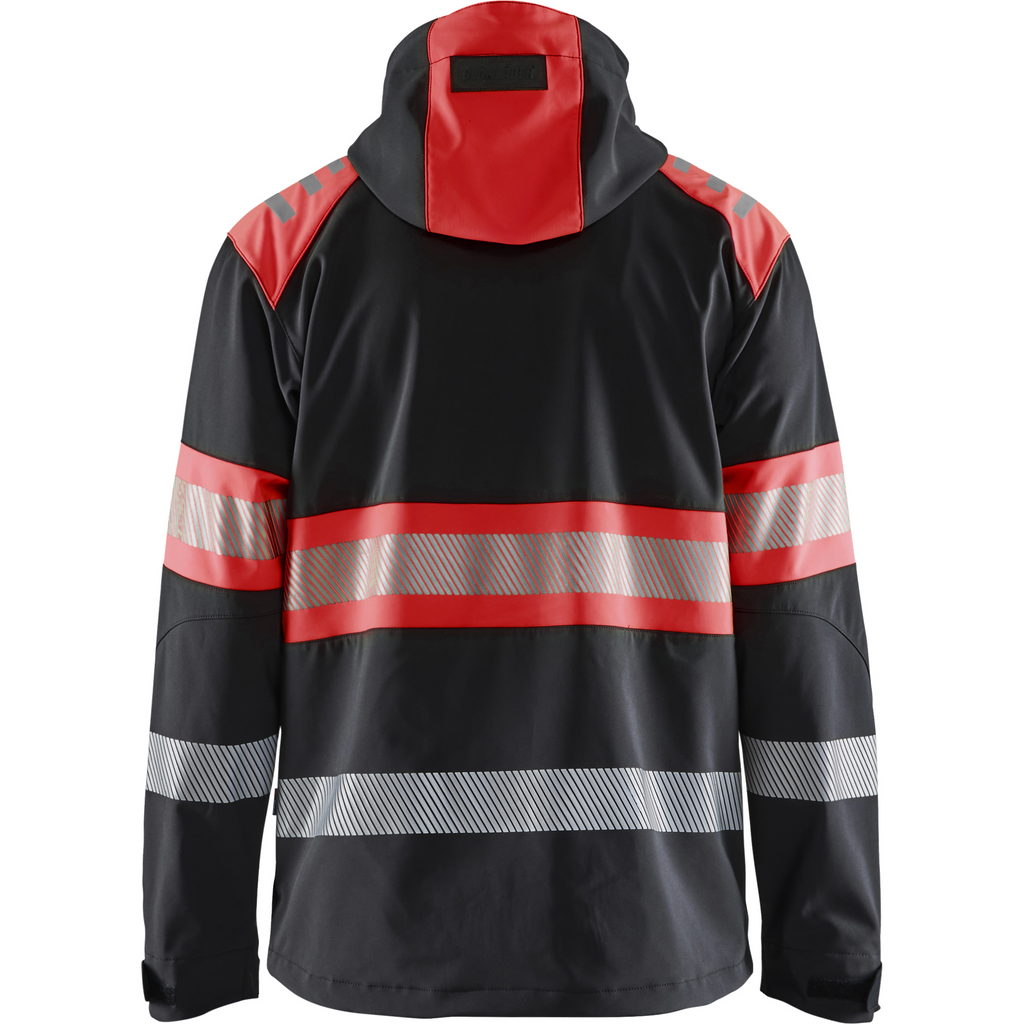 Blaklader High Vis Softshell Jacket, Black/High Vis Red (4)