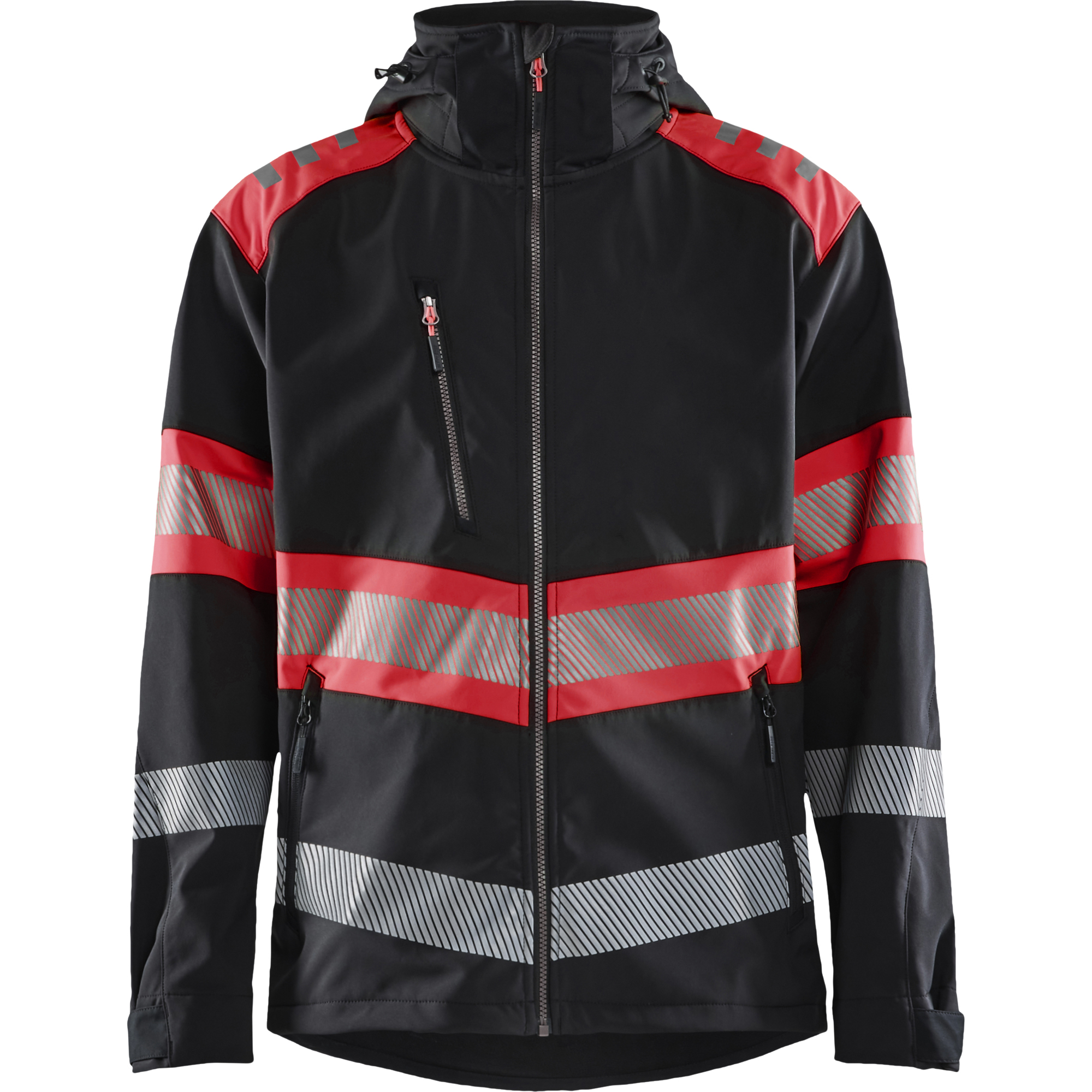 Blaklader High Vis Softshell Jacket, Black/High Vis Red