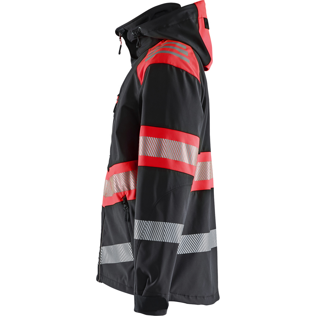 Blaklader High Vis Softshell Jacket, Black/High Vis Red (3)