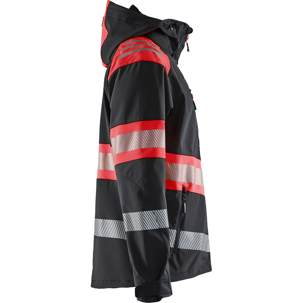 Blaklader High Vis Softshell Jacket, Black/High Vis Red (2)