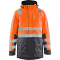 Blaklader High Vis Winter Parka, Orange/Medium Grey