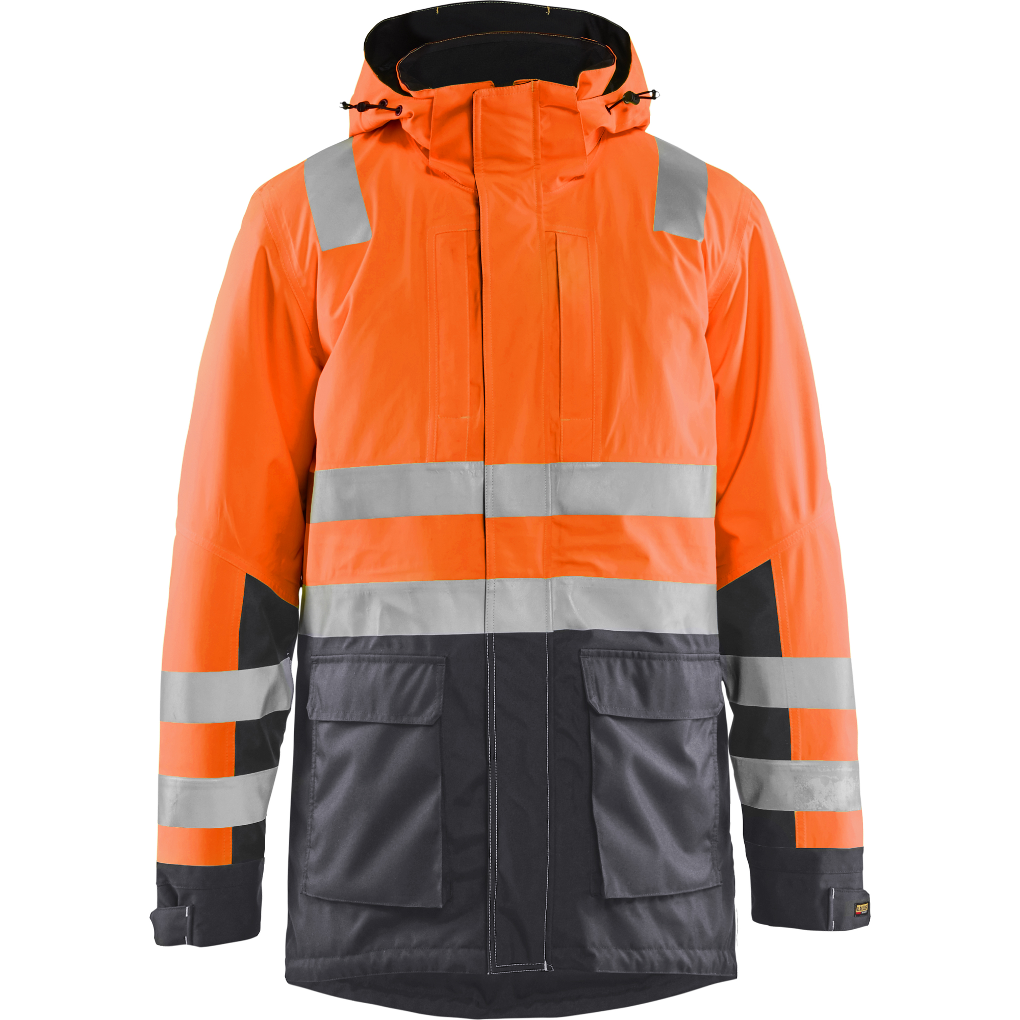 Blaklader High Vis Winter Parka, Orange/Medium Grey