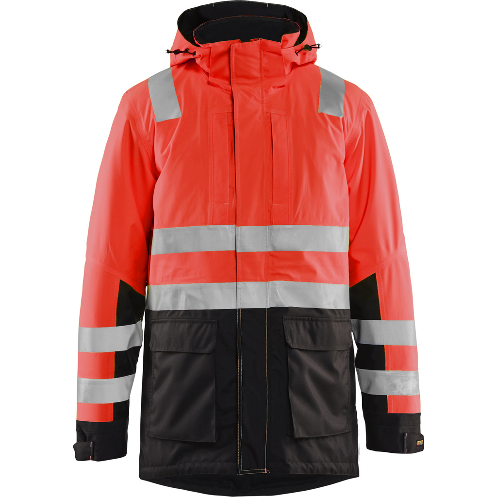 Blaklader High Vis Winter Parka, Red/Black