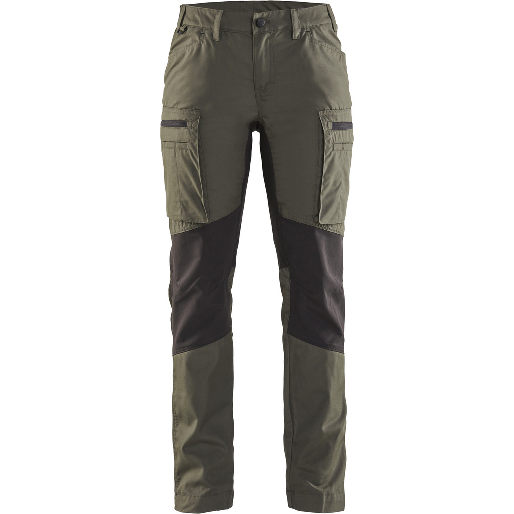 Blaklader Ladies Stretch Work Trousers, Army Green/Black