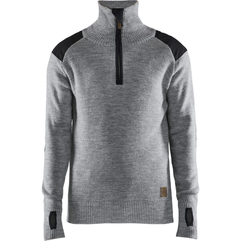 Blaklader Wool Sweatshirt, Grey Melange/Dark Grey