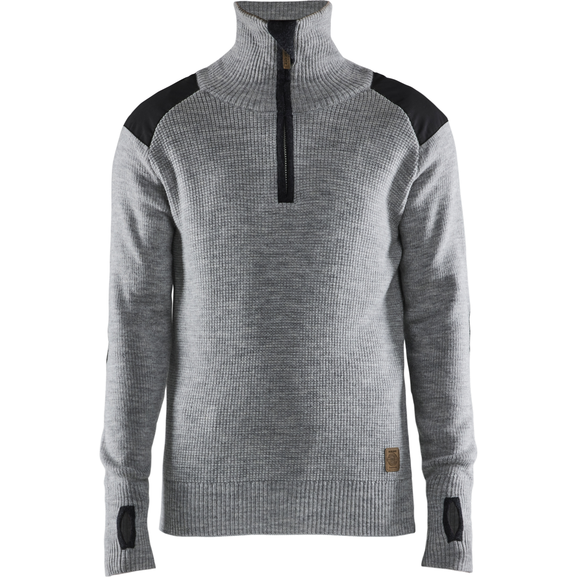 Blaklader Wool Sweatshirt, Grey Melange/Dark Grey