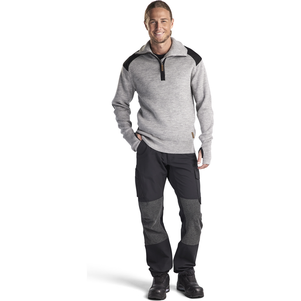 Blaklader Wool Sweatshirt, Grey Melange/Dark Grey (5)