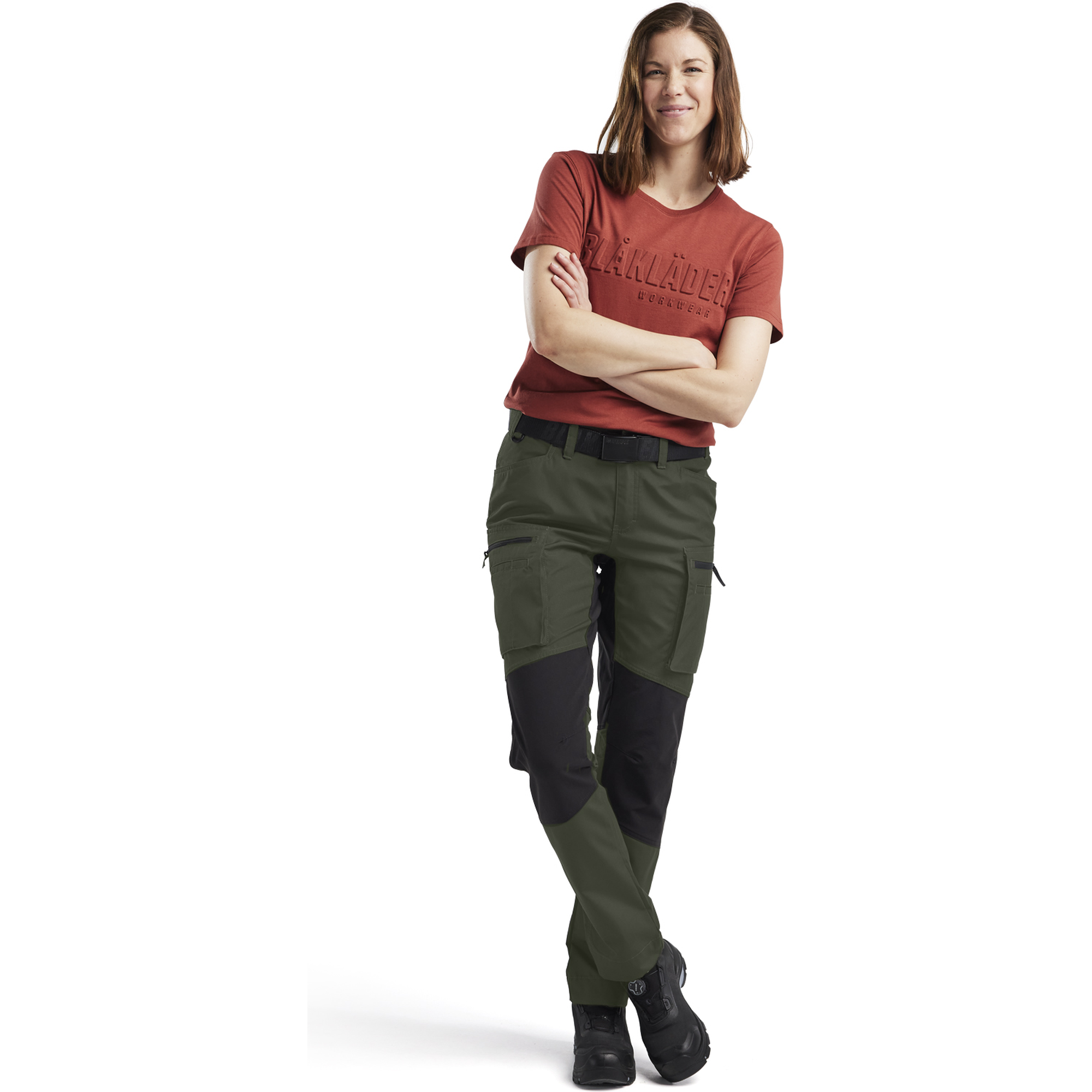 Blaklader Ladies Stretch Work Trousers, Army Green/Black (5)