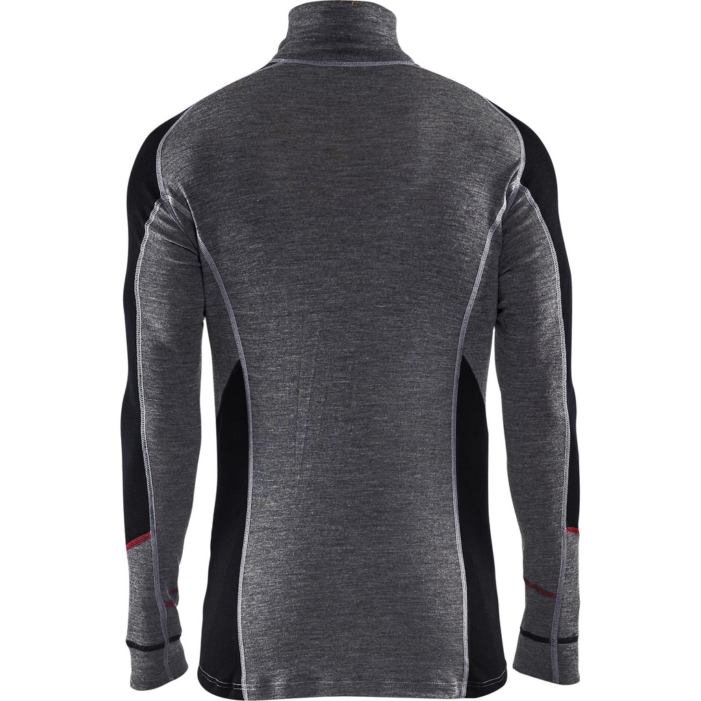 Blaklader XWARM Merino Wool Zip Undershirt, Medium Grey/Black (3)