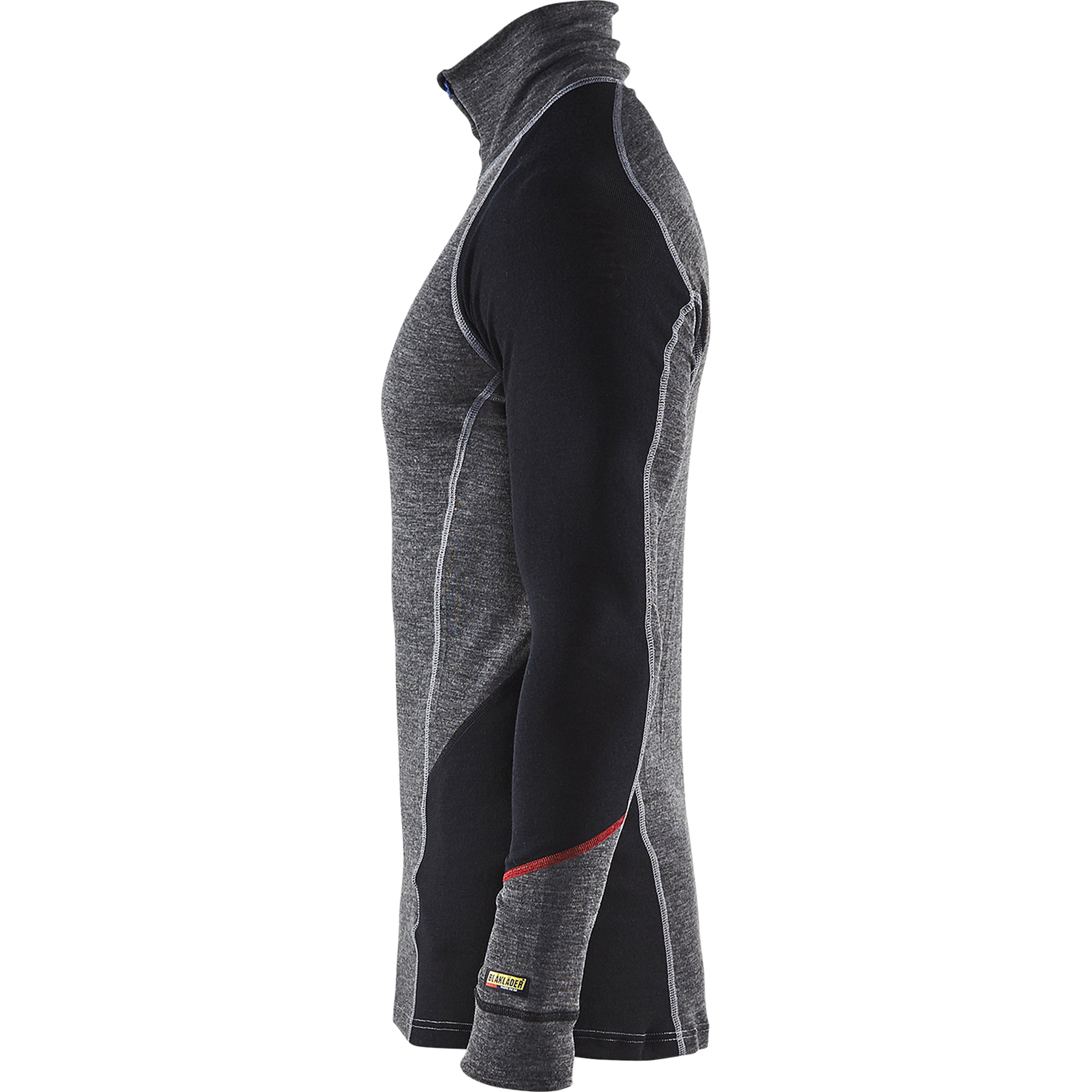 Blaklader XWARM Merino Wool Zip Undershirt, Medium Grey/Black (2)