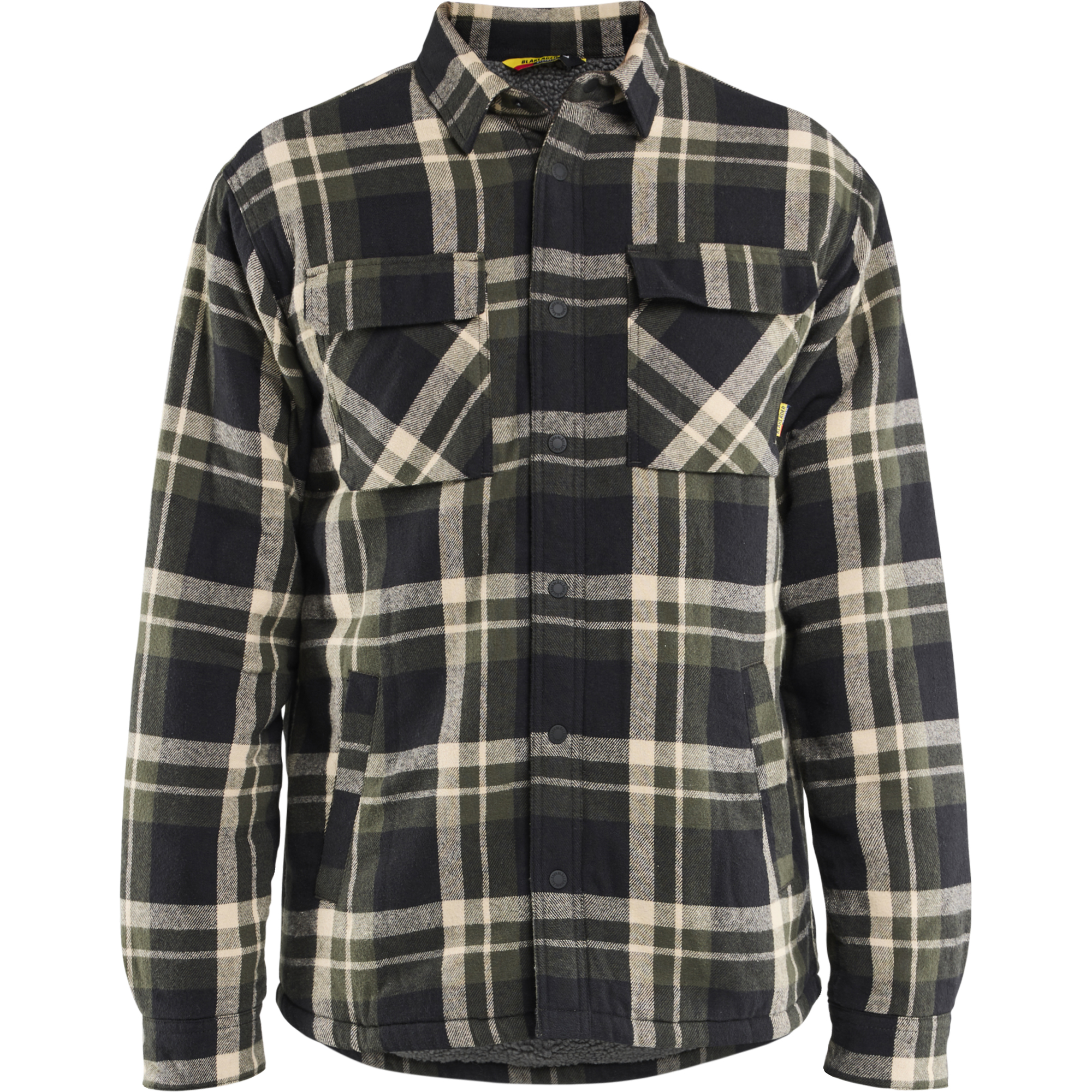 Blaklader Pile Lined Flannel Shirt, Forest Green/Black