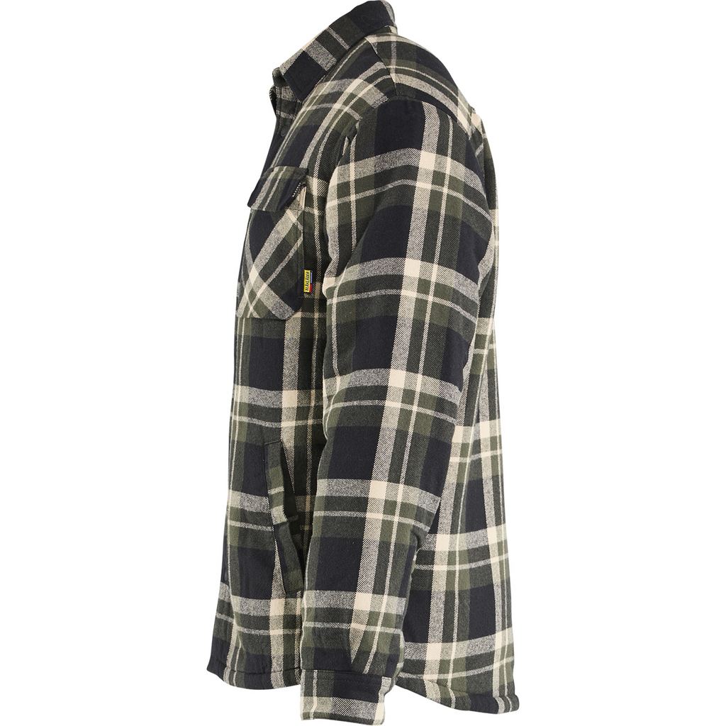 Blaklader Pile Lined Flannel Shirt, Forest Green/Black (3)