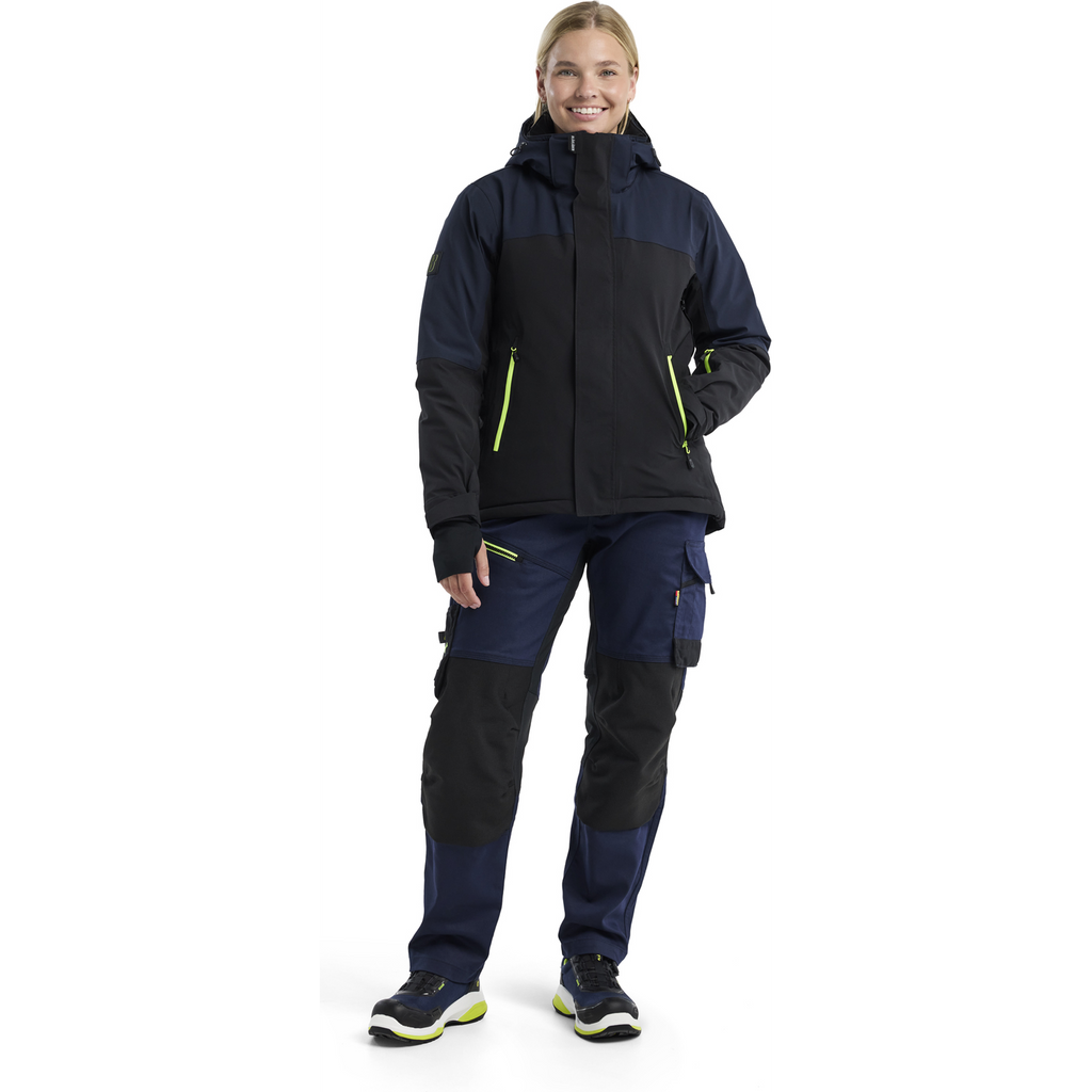 Blaklader Striker Women's Winter Jacket Stretch, Dark Navy/High Vis Yellow (6)