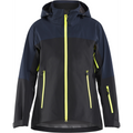 Blaklader Striker Ladies Stretch Shell Jacket, Dark Navy/High Vis Yellow
