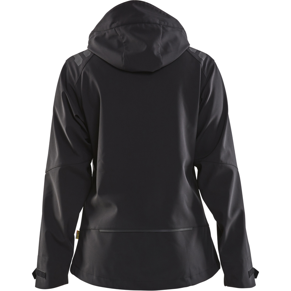 Blaklader Women's Softshell Jacket, Black/Yellow (4)