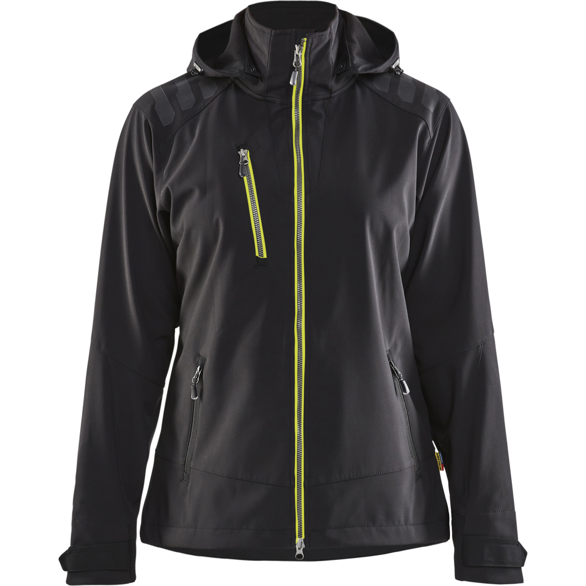 Blaklader Women's Softshell Jacket, Black/Yellow