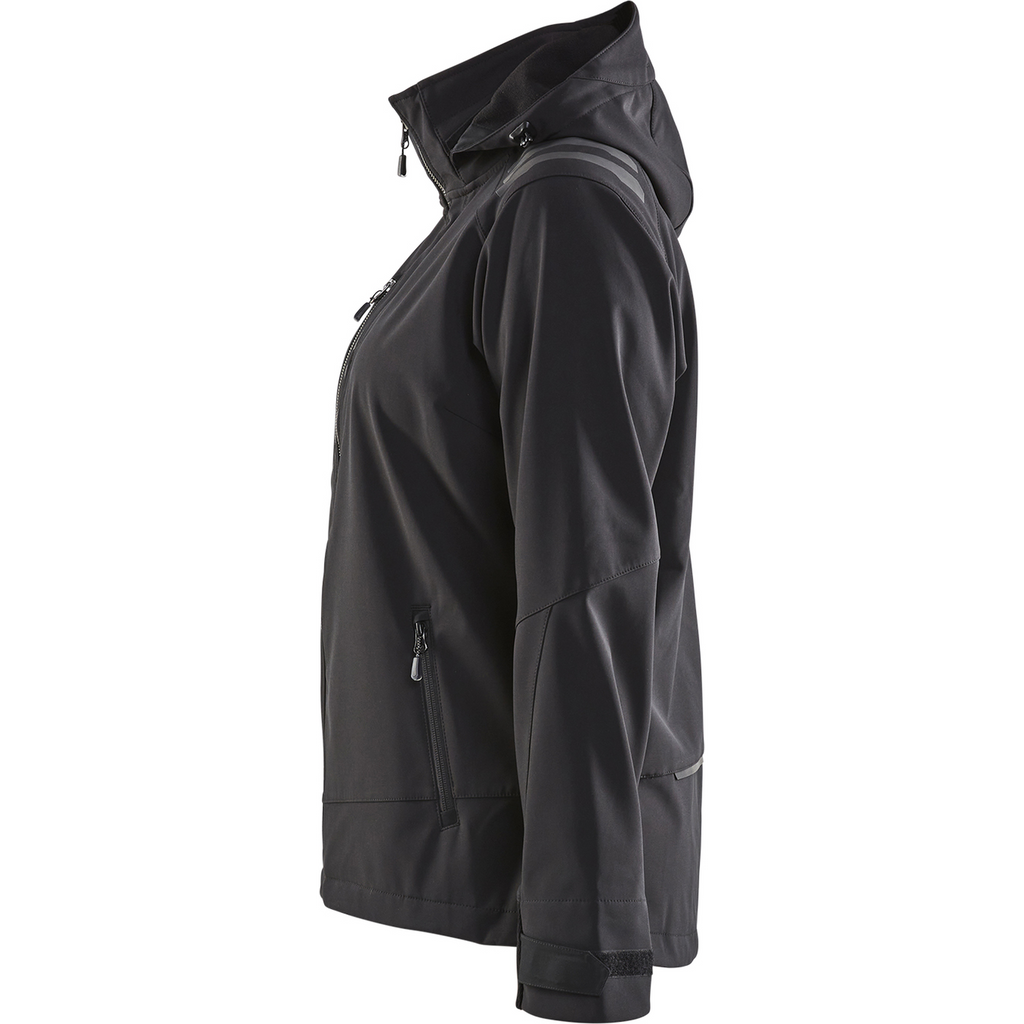 Blaklader Women's Softshell Jacket, Black/Yellow (3)