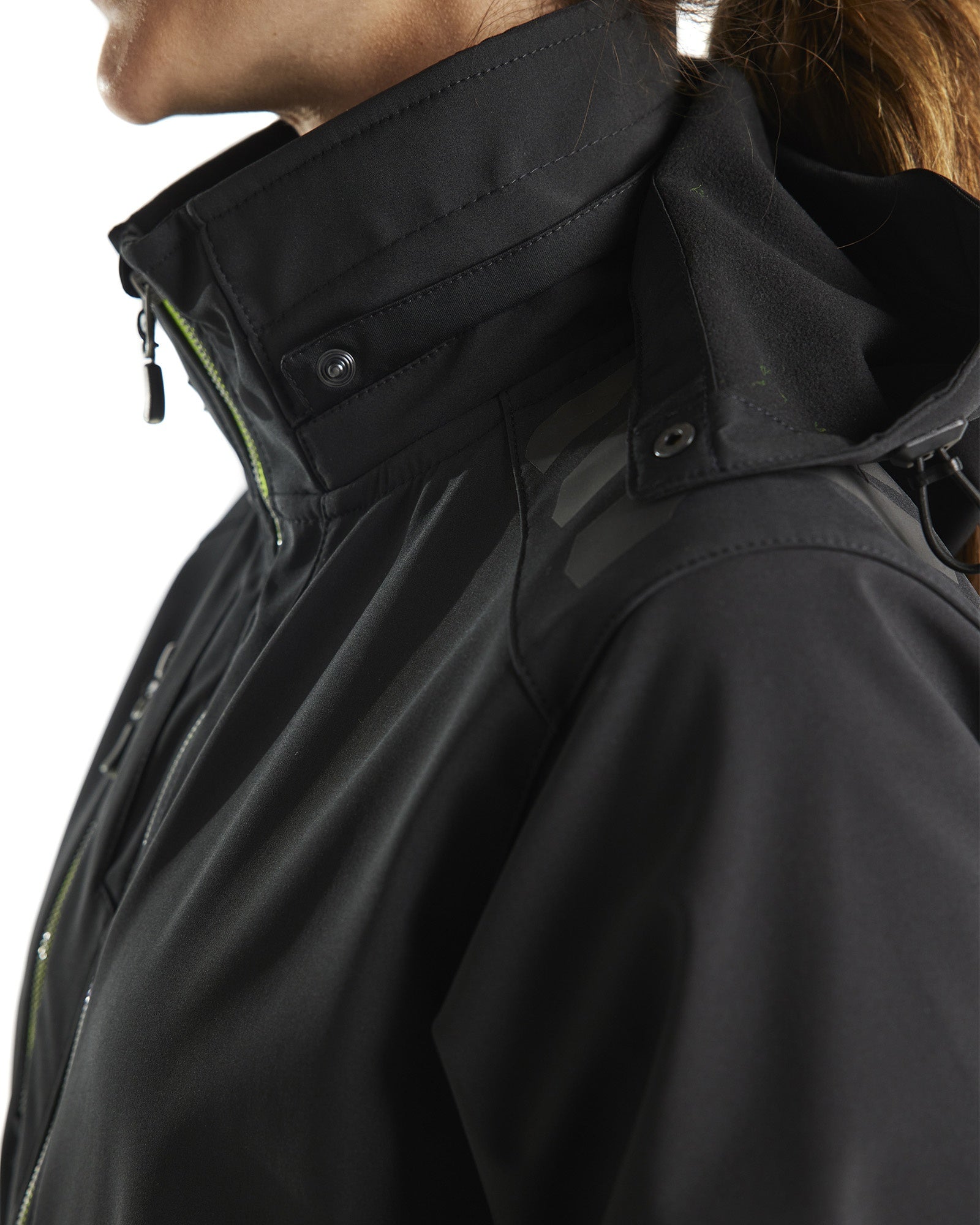 Blaklader Women's Softshell Jacket, Black/Yellow (6)